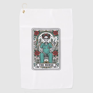 Vintage-Skelett-Krankenschwester-Tarotkarten-Shirt Golfhandtuch