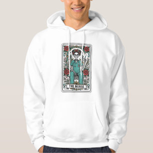 Vintage-Skelett-Krankenschwester-Tarotkarten-Shirt Hoodie