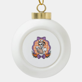 Vintage-Skelett-Krankenschwester und Baby � Süße H Keramik Kugel-Ornament
