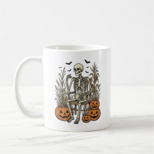 Vintage-Skelett und Kürbisse Halloween-Shirt Desi Kaffeetasse