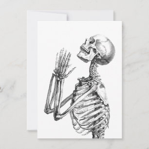 Vintage Skelettbilddarstellung, Skull Feiertagskarte