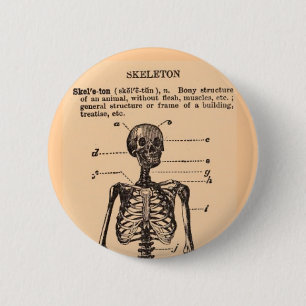 Vintage Skelettdefinition Button