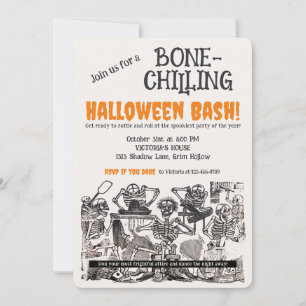 Vintage Skelette Gruselige Halloween-Party Einladung