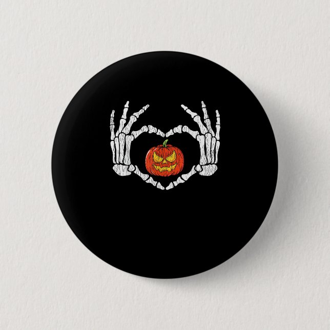 Vintage Skeletthandschuhe Herbstsonne Button (Vorderseite)
