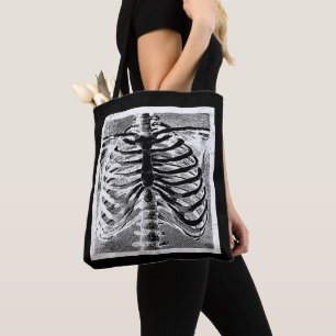 Vintage Skelettknochen Torso-Karosserie Halloween Tasche