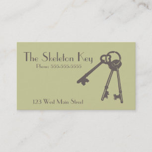 Vintage Skelettschlüssel-Visitenkarte Visitenkarte