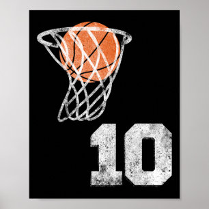 Vintage Sketll Trikot Nummer 10 Spieler Nummer Poster