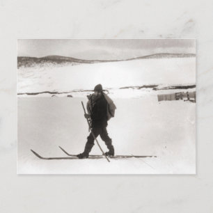 Vintage-Ski-Bild, Skilanglauf Postkarte