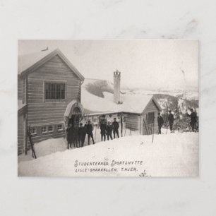 Vintage-Ski-Bild, Studentensportzentrum Postkarte