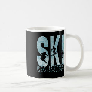 Vintage Ski Bis Später Lustiger Skifahrer Wintersp Kaffeetasse