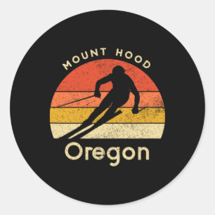Vintage Ski Mount Hood Oregon Berg Runder Aufkleber