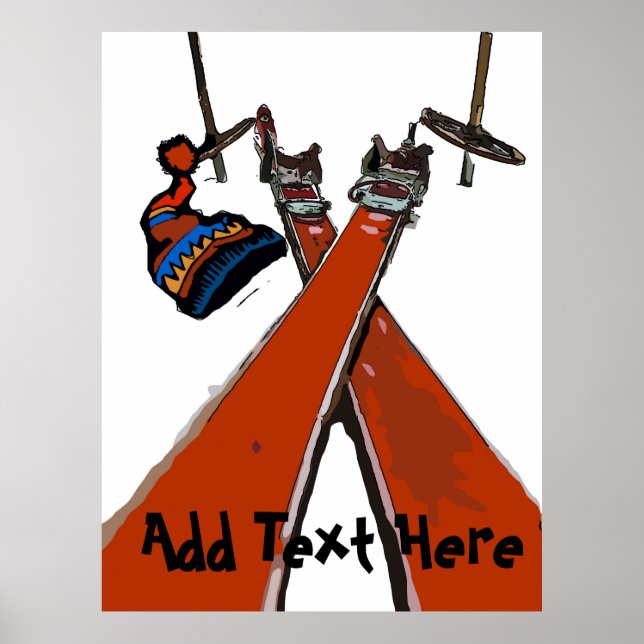 Vintage Ski Travel adtext Poster (Vorne)