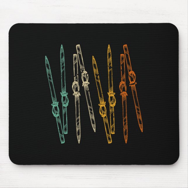 Vintage Skifahren Retro Ski  Mousepad (Vorne)