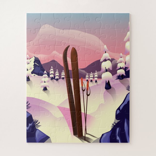 Vintage-Skiplakat (Vertikal)
