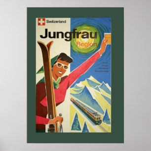 Vintage-Skiplakat Schweiz Poster