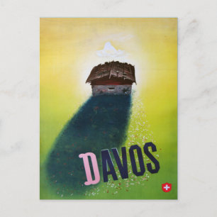 Vintage-Skiposter, Davos Postkarte