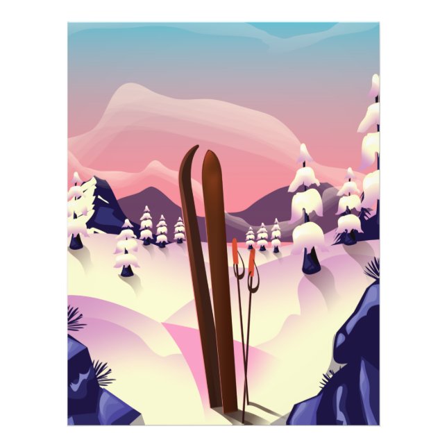 Vintage-Skiposter Fotodruck (Vorne)