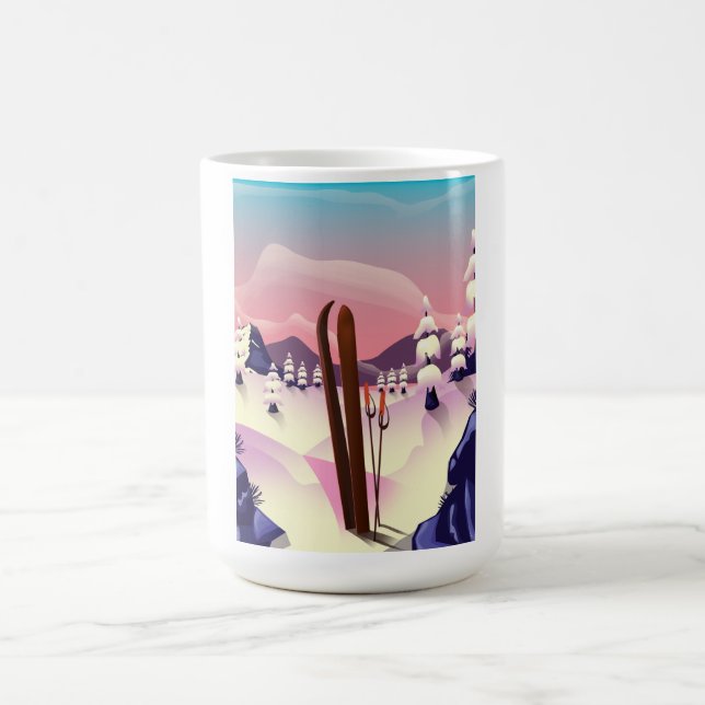 Vintage-Skiposter Kaffeetasse (Mittel)