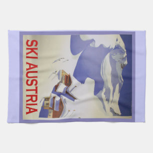 Vintage-Skiposter, Ski Österreich Geschirrtuch