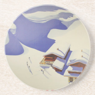Vintage-Skiposter, Ski Österreich Getränkeuntersetzer