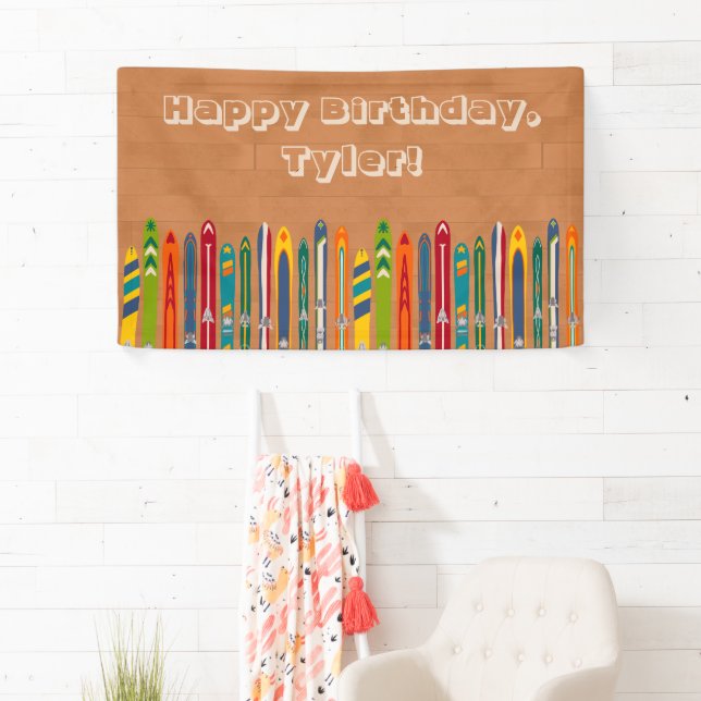 Vintage Skis Illustrations Custom Message Banner (Insitu)