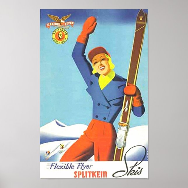 Vintage Skiwerbung Poster (Vorne)