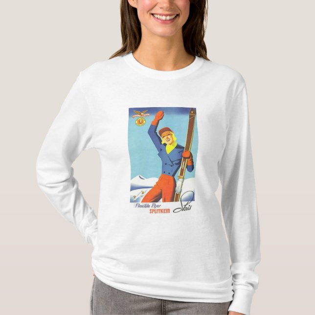 Vintage Skiwerbung T-Shirt (Vorderseite)