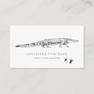Vintage-Skizze Alligator-Geschäftskarte Visitenkarte