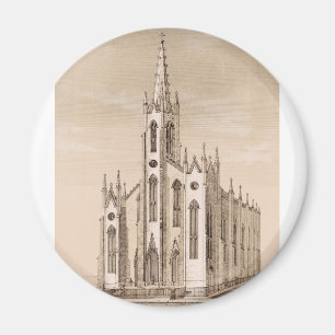 Vintage-Skizze der St. Nicholas-Kirche New York Magnet