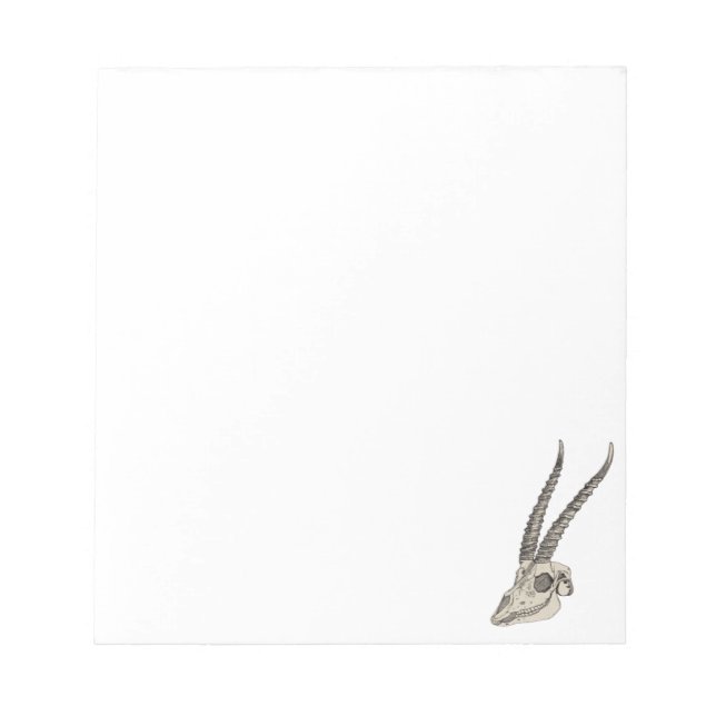Vintage Skull Antique Antelope Illustration Notizblock (Vorderseite)