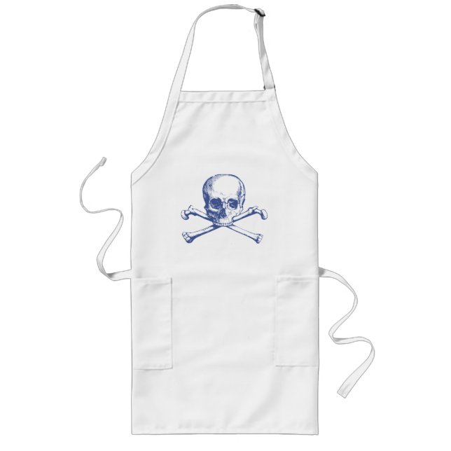 Vintage Skull & Crossbones Lange Schürze (Vorne)