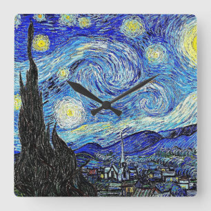 Vintage Sky Night Starry Night Quadratische Wanduhr