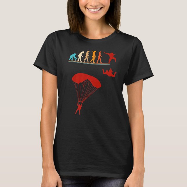 Vintage Skydiving Evolution Fallschirmsprung T-Shirt (Vorderseite)