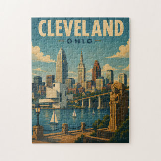 Vintage Skyline von Cleveland Ohio