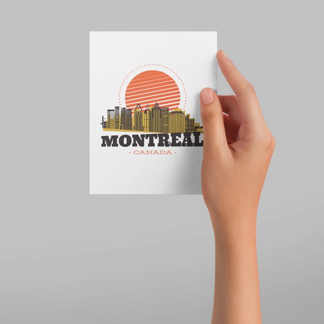 Vintage Skyline von Montreal Dankeskarte (Montreal Canada City Card)