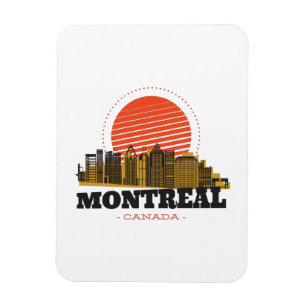 Vintage Skyline von Montreal Magnet