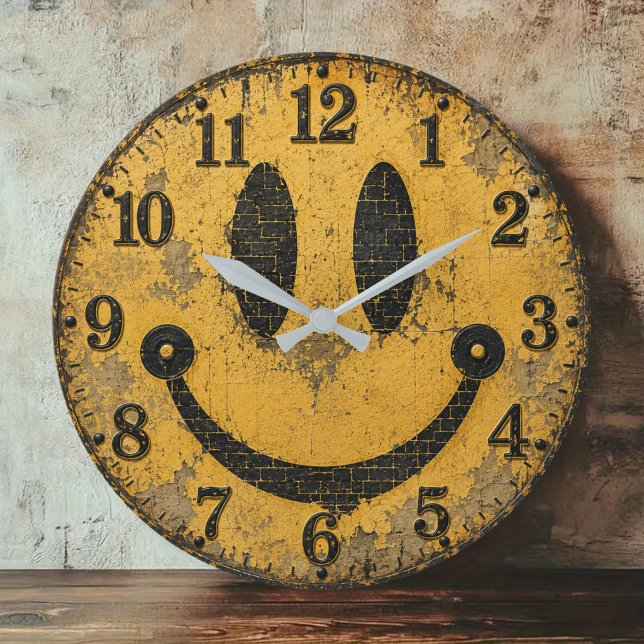 Vintage Smiley Face Große Wanduhr (Von Creator hochgeladen)