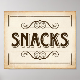 Vintage SNACKS-Signatur Poster