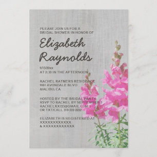 Vintage Snapdragon Brautparty-Einladungen Einladung