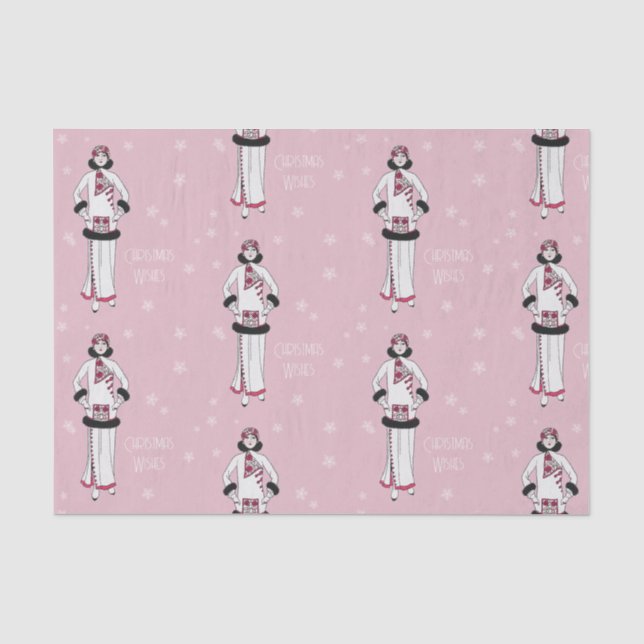 Vintage Snow Queen Christmas Seidenpapier (Vorderseite)