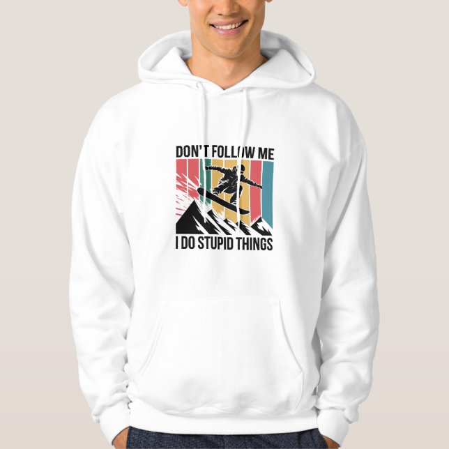 Vintage Snowboarder Silhouette T-Shirt  Hoodie (Vorderseite)