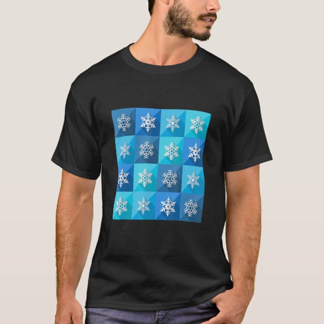 Vintage Snowflake Christmas Pattern Funny T-Shirt (Vorderseite)