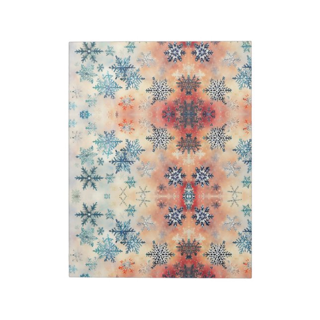 Vintage Snowflakes Pattern - Notepad Notizblock (Rotiert)