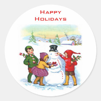 Vintage Snowman Holiday Stickers