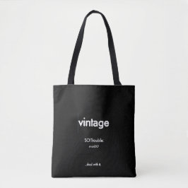 vintage SO!Trouble-Logo und Tagline auf Schwarz Tasche