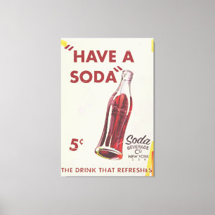 Vintage-Sodawasser-Plakat Leinwanddruck
