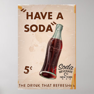 Vintage-Sodawerbeplakat Poster