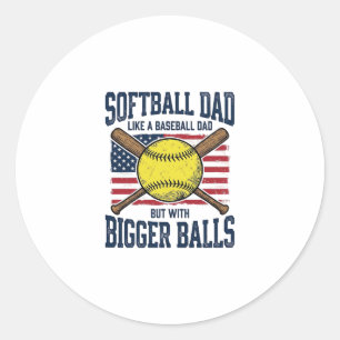 Vintage Softball Dad größere Bälle Shirt Design_1 Runder Aufkleber