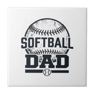 Vintage Softball Dad Vektor T-Shirt Design_1 Fliese