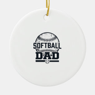 Vintage Softball Dad Vektor T-Shirt Design_1 Keramik Ornament